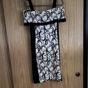 Joseph Ribkoff Black and White Swirl Mini Dress